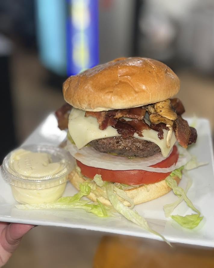 Bacon Cheeseburger at Shots Bar & Grille Farmington Hills