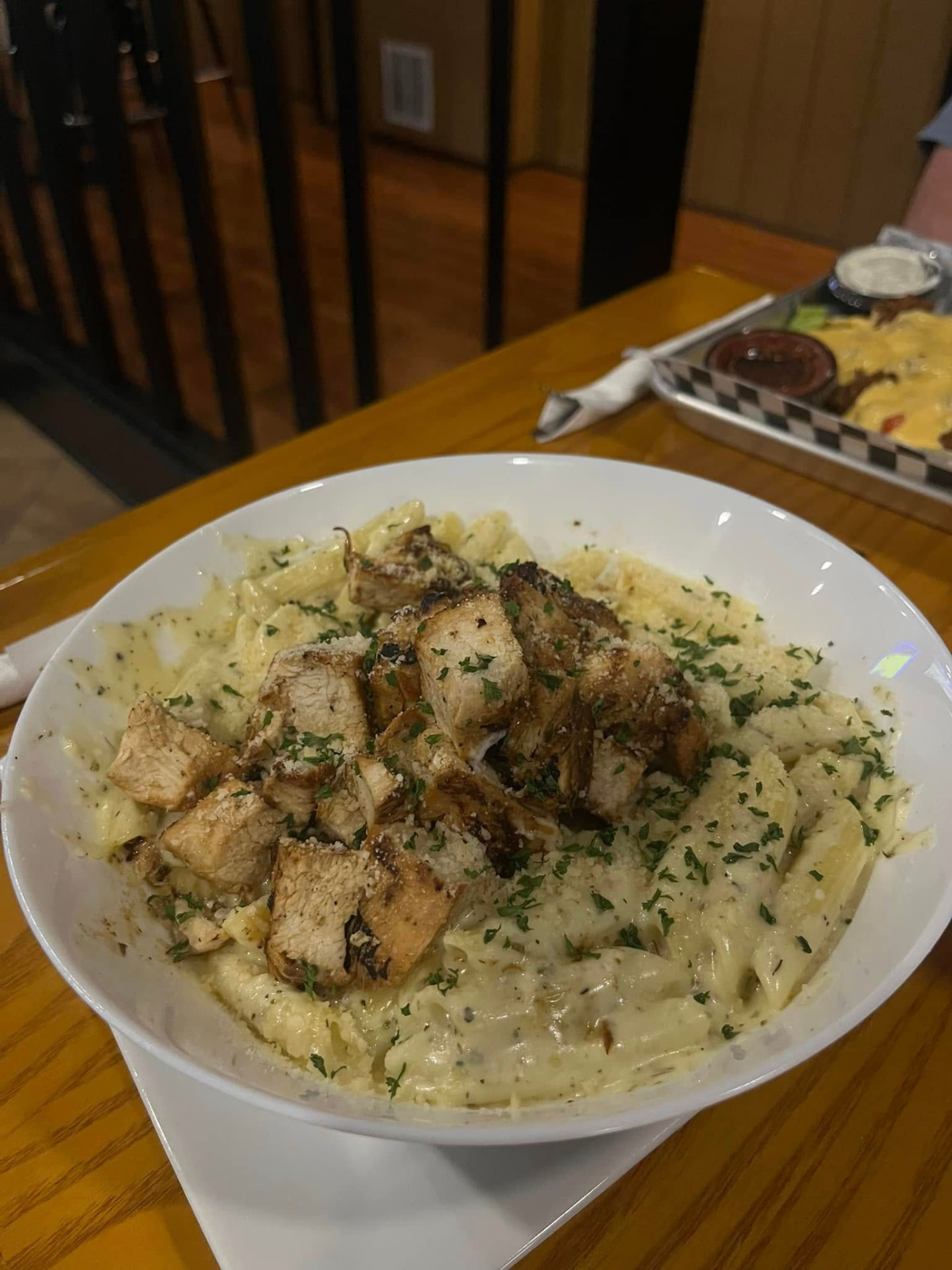 Chicken alfredo at Shots Bar & Grille Farmington Hills